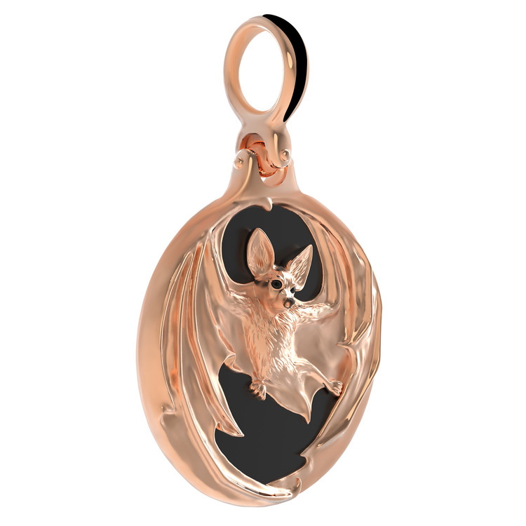 Подвеска из золота c эмаль и ониксом