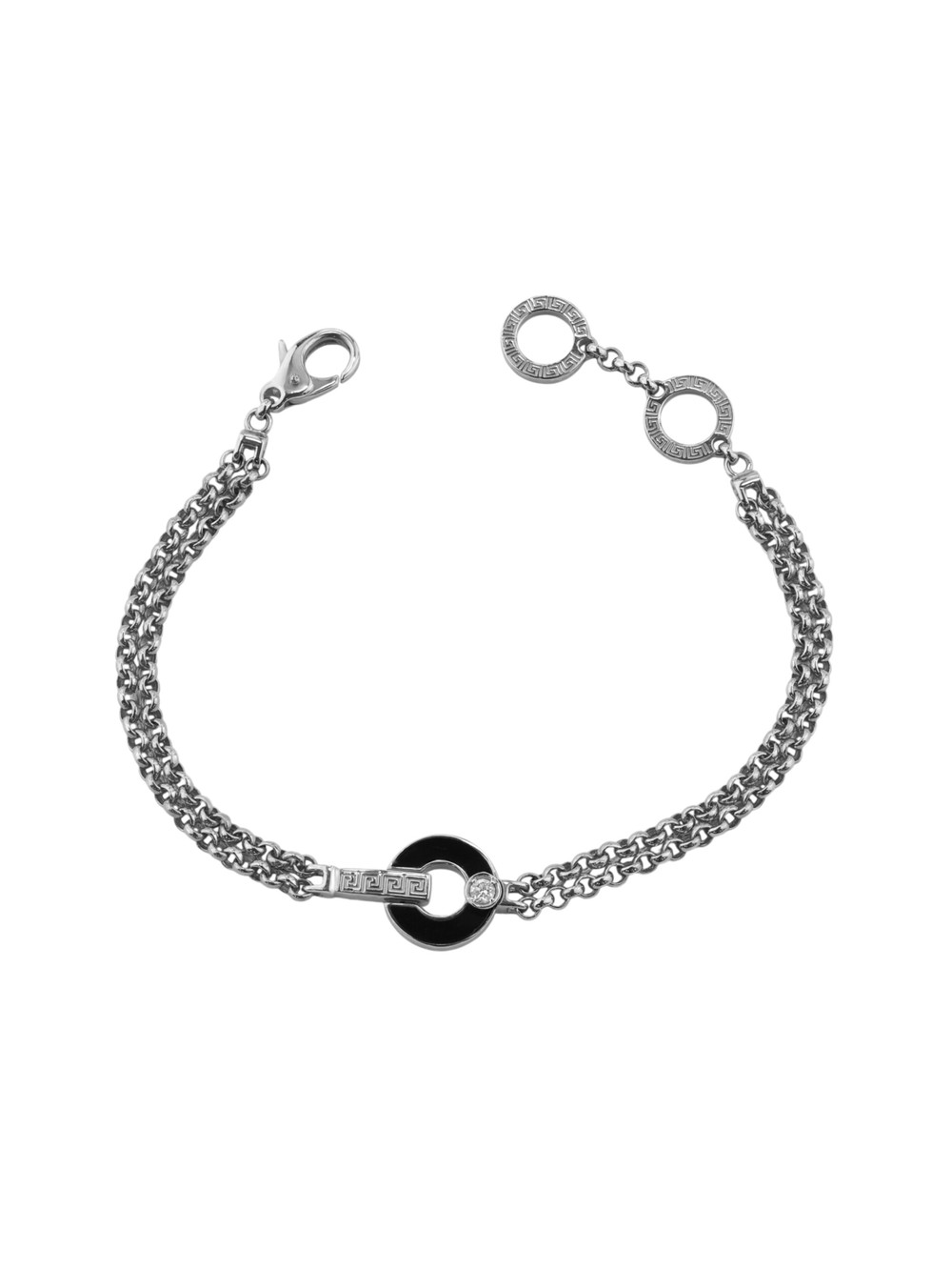 Браслет из белого золота c бриллиантами и ониксом