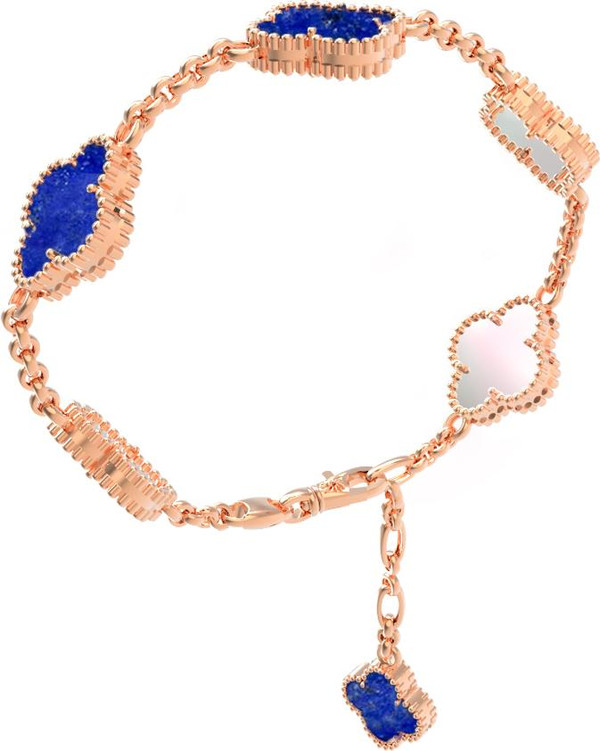 Браслет из золота c лазуритом и перламутром