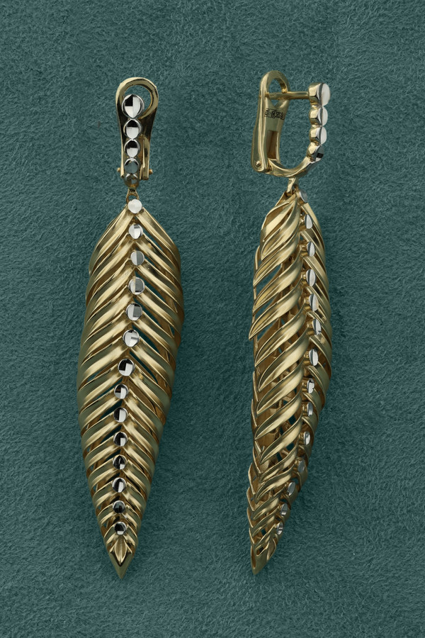 Серьги из лимонного золота