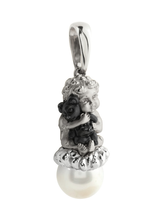 Подвеска из белого золота c жемчугом