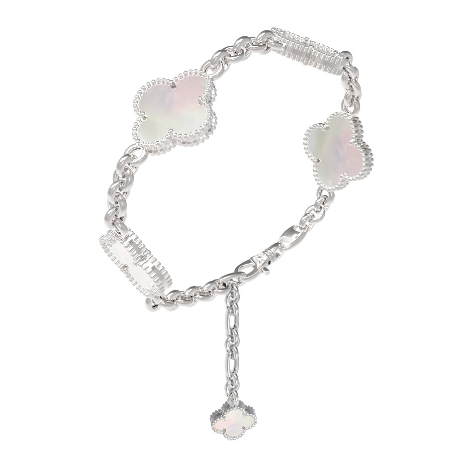 Браслет из белого золота c перламутром