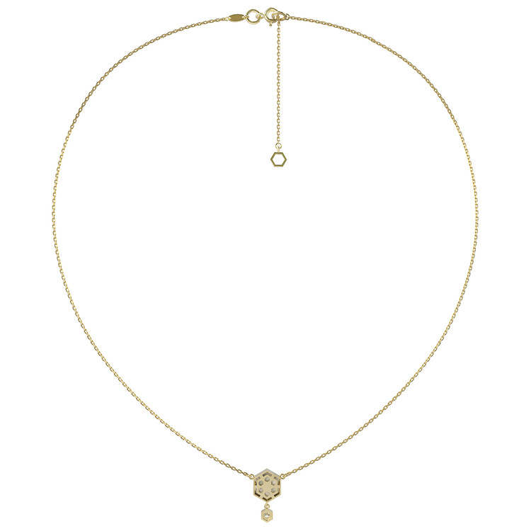 Колье из лимонного золота c бриллиантами и перламутром