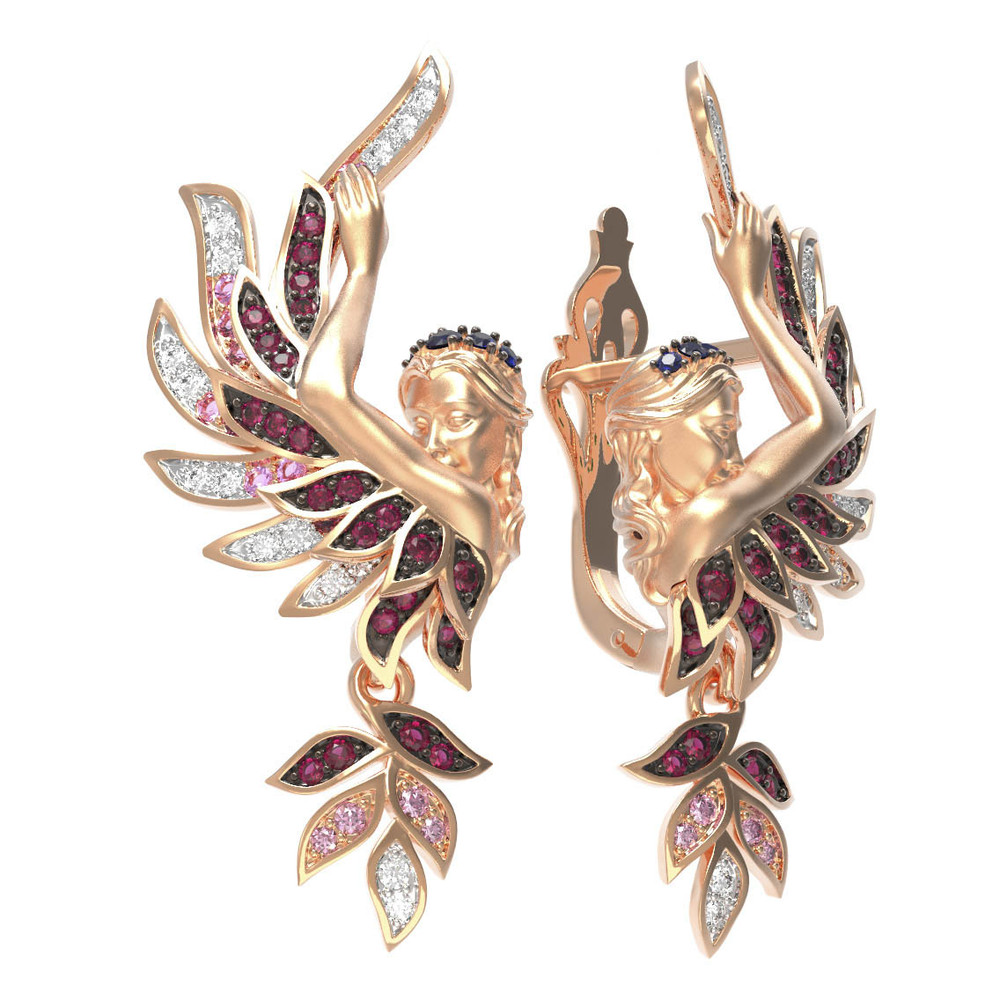 Серьги из золота c фианитом