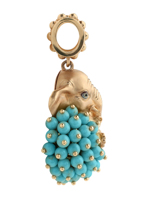 Подвеска из золота c эмаль и бирюзой