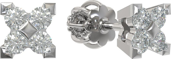 Серьги из белого золота c бриллиантами