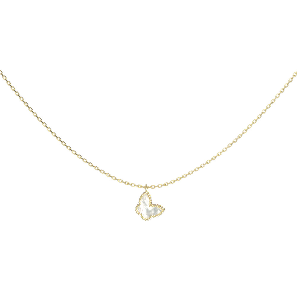 Колье из лимонного золота c перламутром