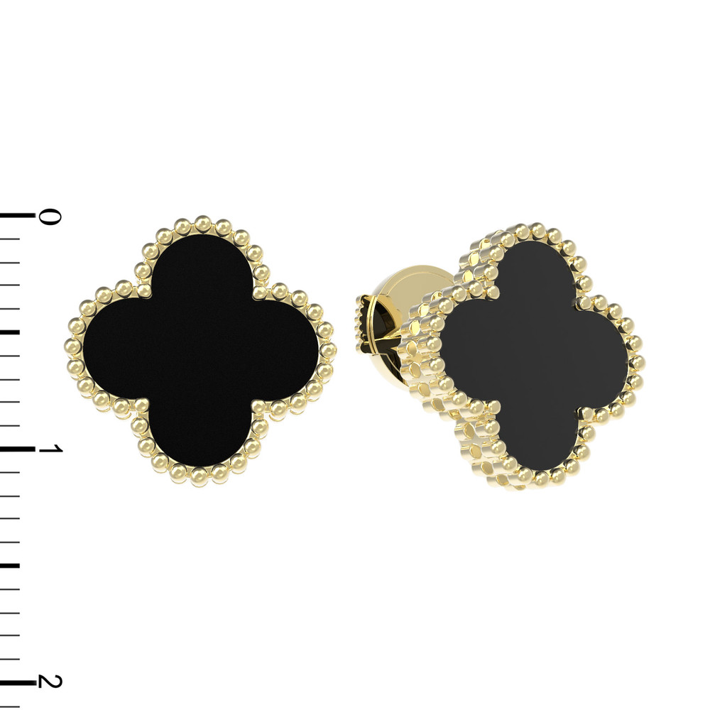 Серьги из лимонного золота c ониксом