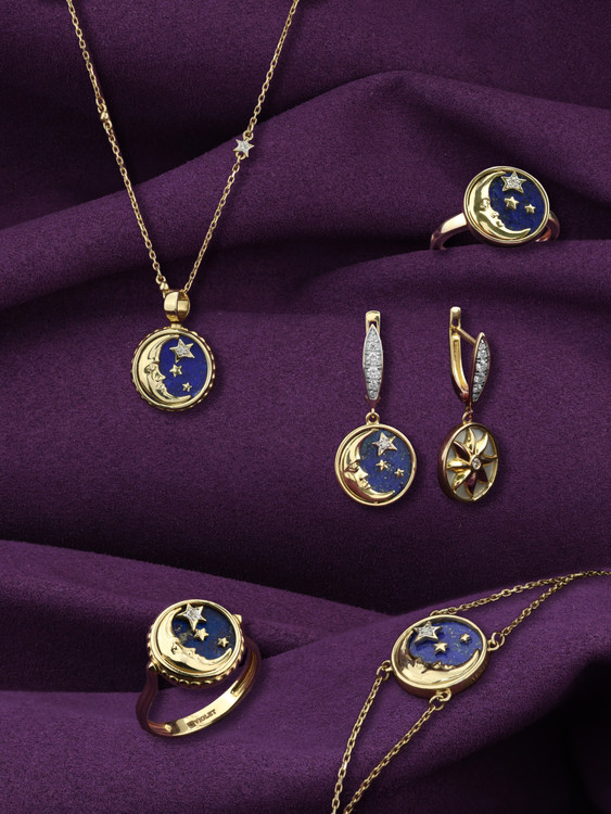 Браслет из лимонного золота c бриллиантами и лазуритом