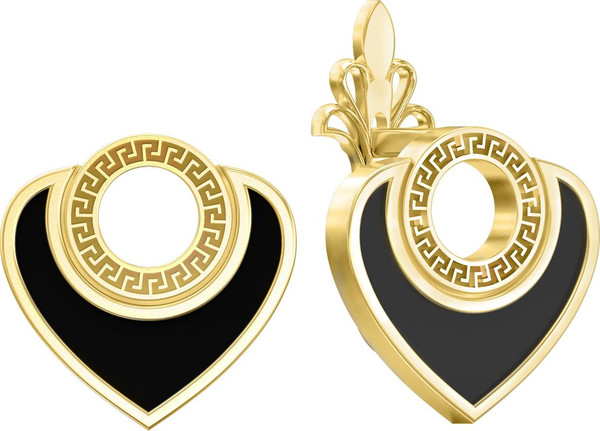 Серьги из лимонного золота c ониксом