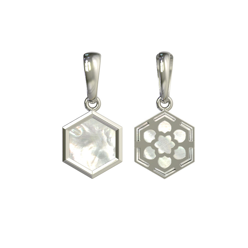 Подвеска из белого золота c перламутром