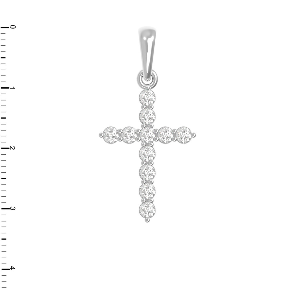 Крест из белого золота c бриллиантами