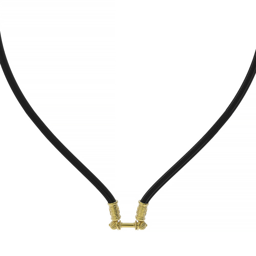 Шнурок шёлковый из лимонного золота c шёлковым шнурком