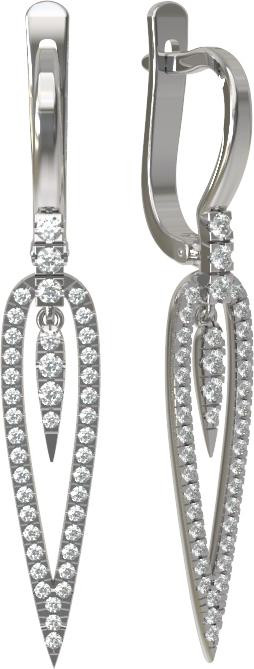 Серьги из белого золота c бриллиантами