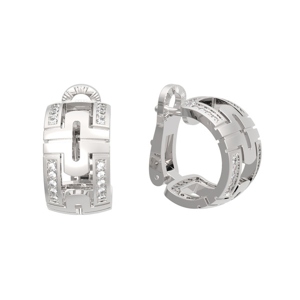 Серьги из белого золота c бриллиантами