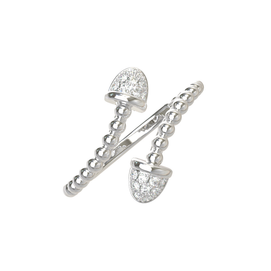 Кольцо из белого золота c бриллиантами