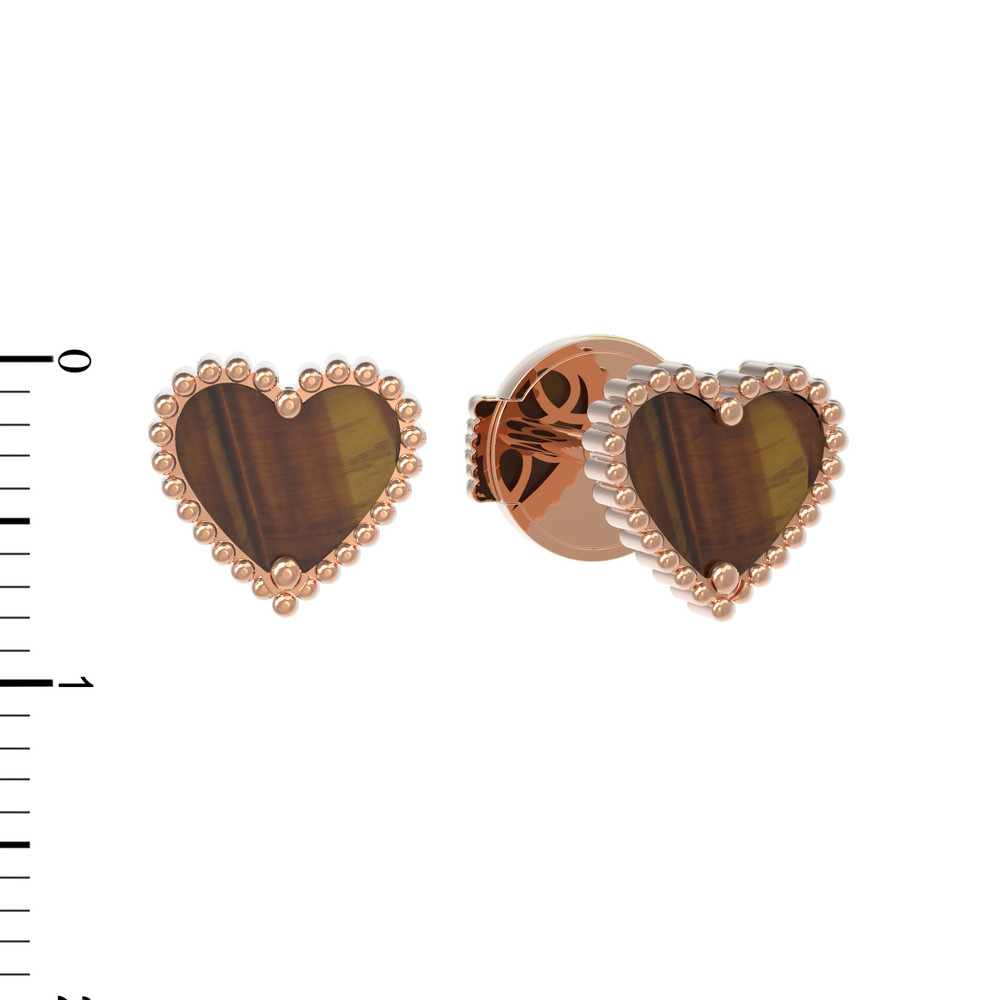 Серьги из золота c тигровым глазом