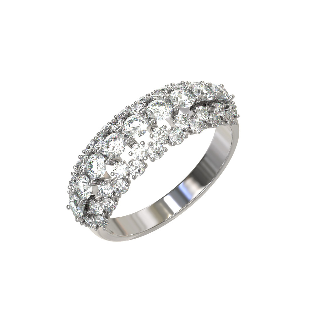 Кольцо из белого золота c бриллиантами