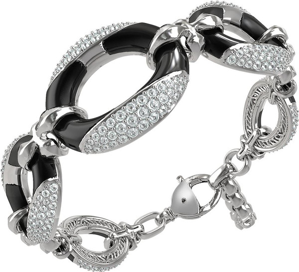 Браслет из белого золота c бриллиантами и ониксом