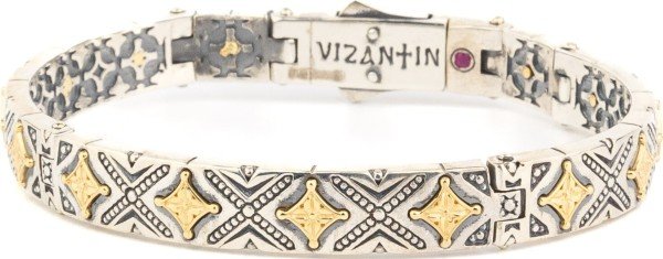 Браслет из серебра и золота c рубином