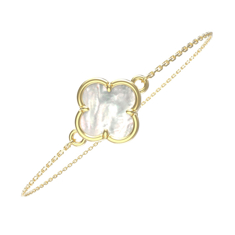 Браслет из лимонного золота c перламутром