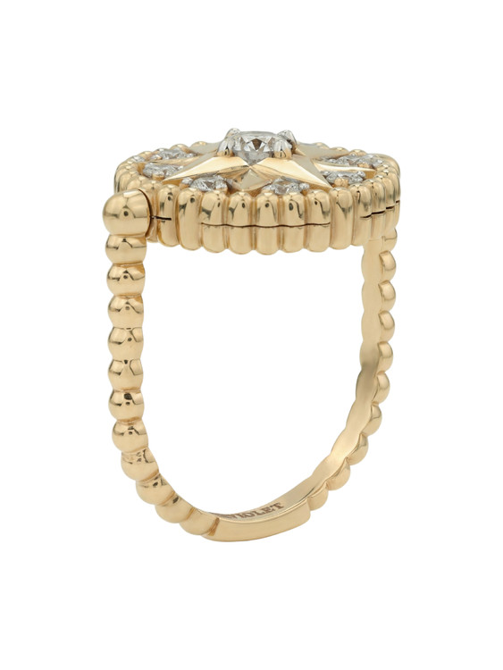 Кольцо из лимонного золота c бриллиантами