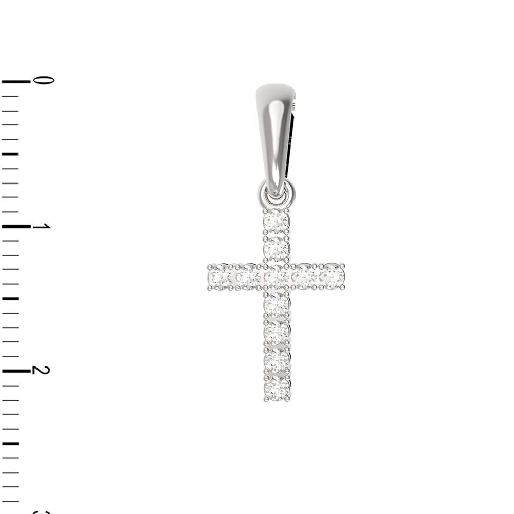 Крест из белого золота c бриллиантами