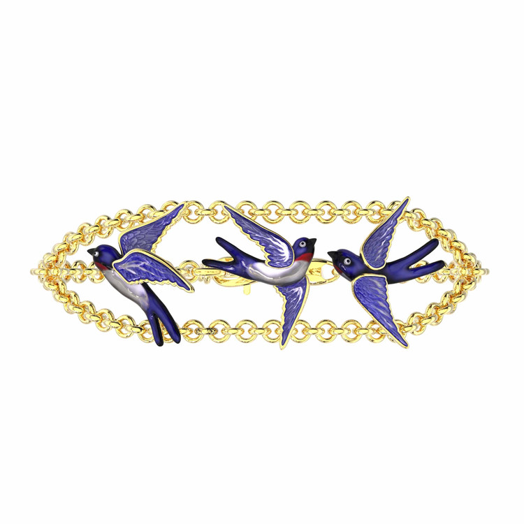 Браслет из лимонного золота c эмаль и топазом London