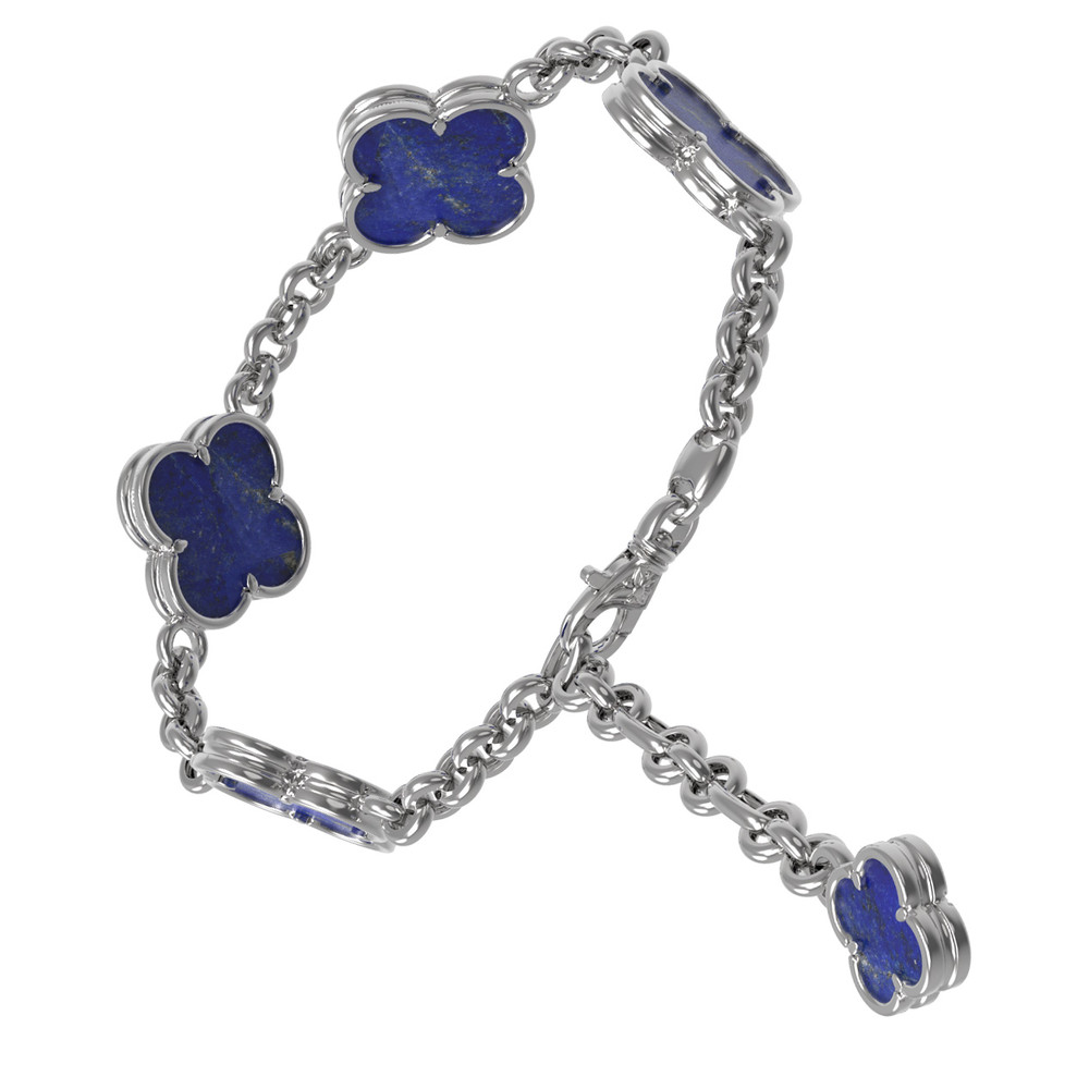Браслет из белого золота c лазуритом