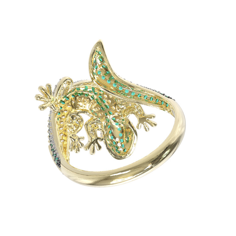 Кольцо из лимонного золота c фианитом