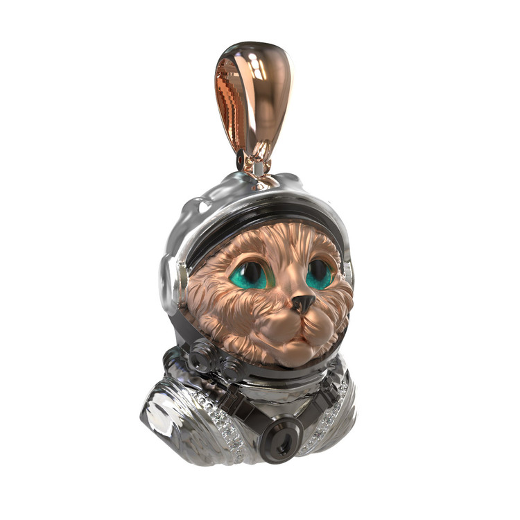 Подвеска из золота c эмаль , бриллиантами и рубином