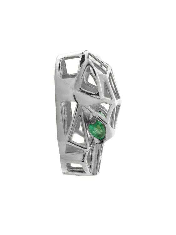 Подвеска из белого золота c изумрудом