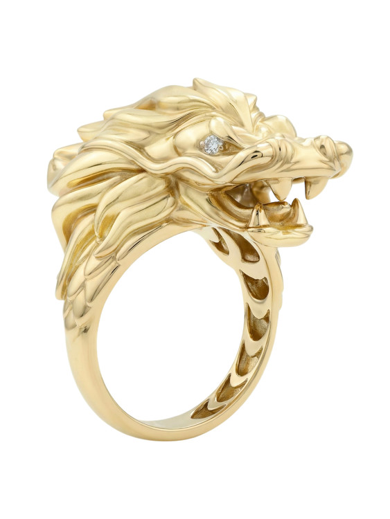 Кольцо из лимонного золота c бриллиантами