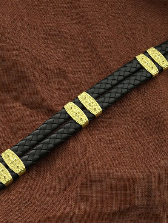 Браслет из лимонного золота c шнурком