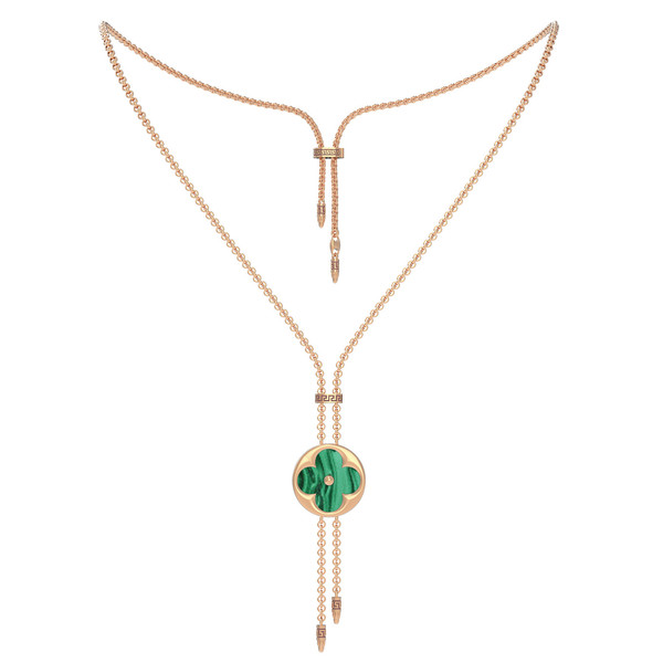 Колье из золота c малахитом и перламутром