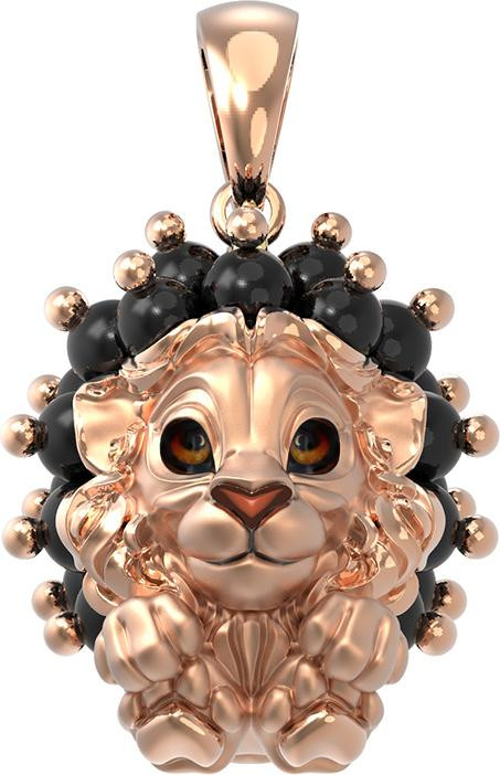 Подвеска из золота c эмаль и ониксом