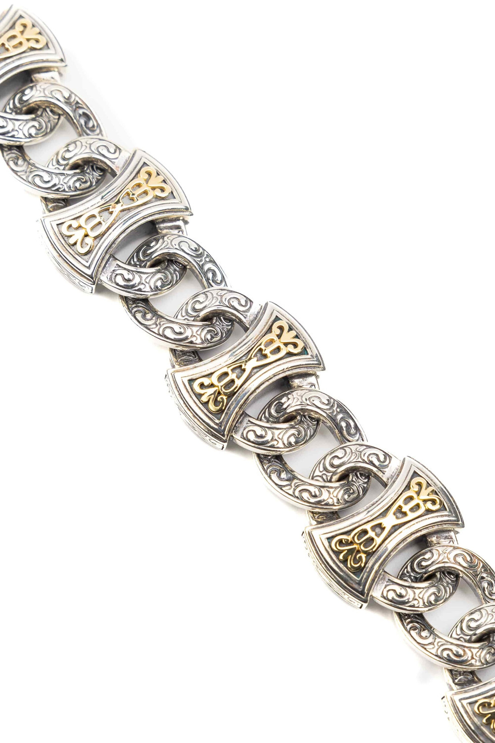 Браслет из серебра и золота c рубином