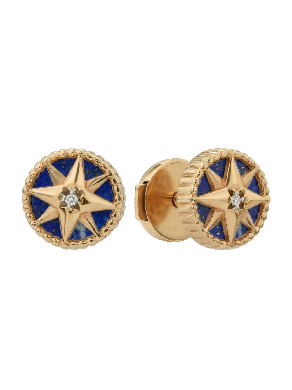 Серьги из золота c бриллиантами и лазуритом