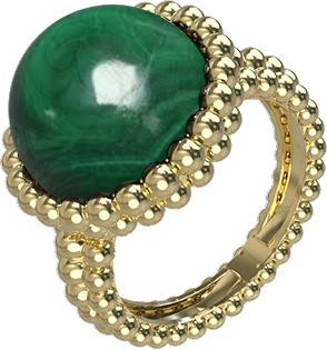 Кольцо из лимонного золота c малахитом