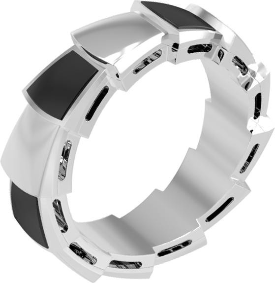 Кольцо из белого золота c ониксом