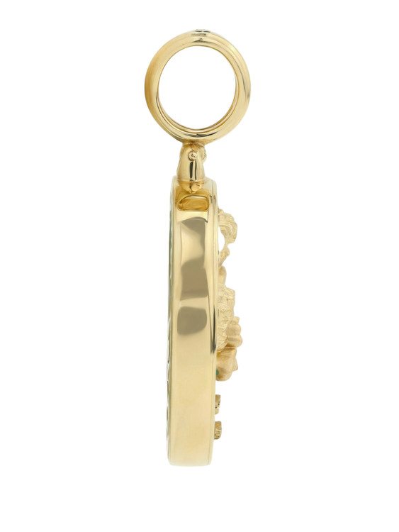 Подвеска из лимонного золота c бирюзой и перламутром