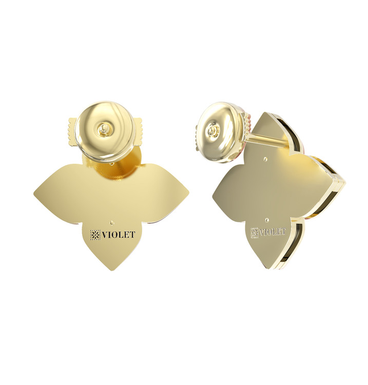 Серьги из лимонного золота c бриллиантами и малахитом