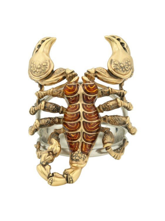 Кольцо из лимонного золота c эмаль