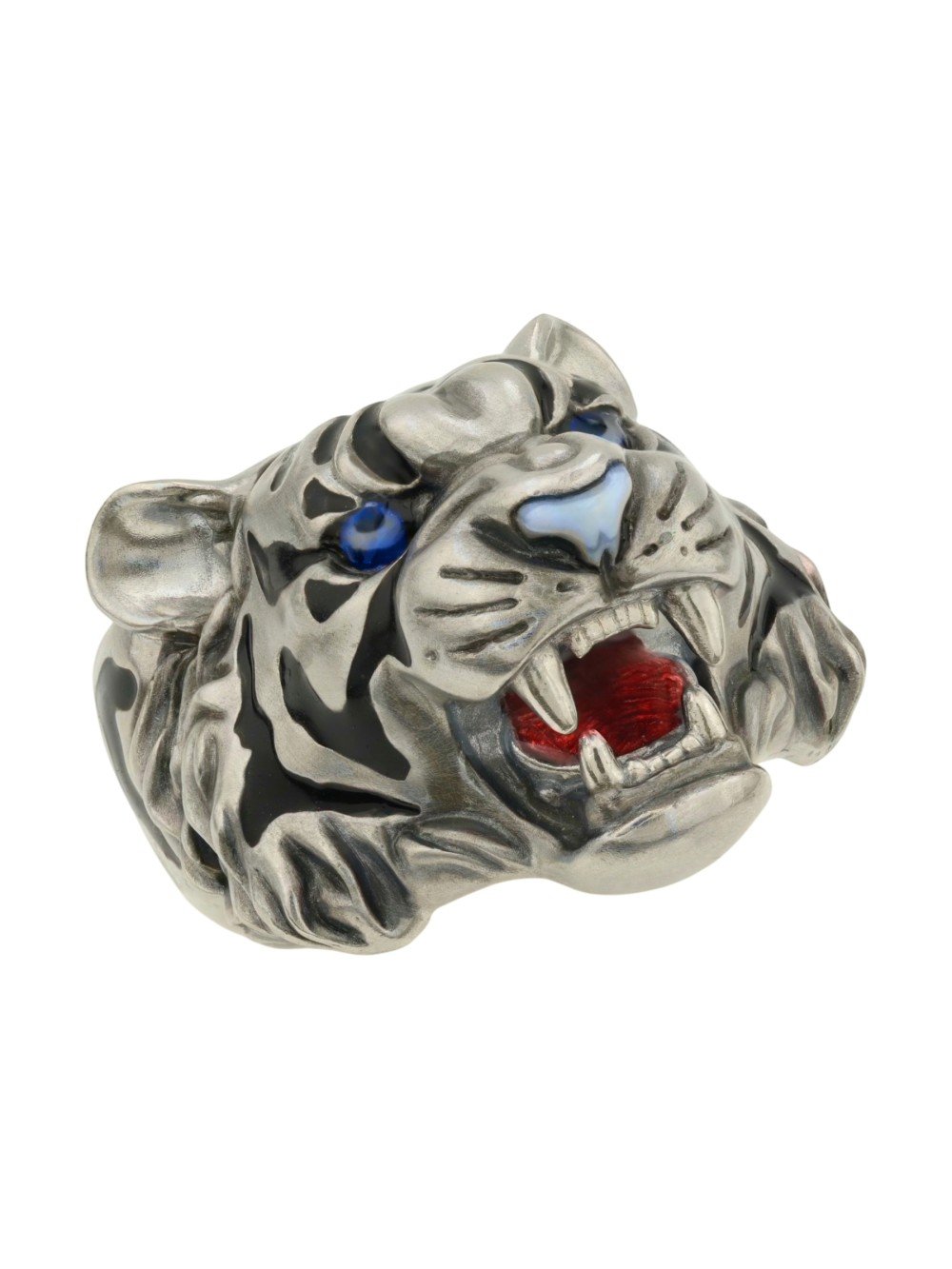 Кольцо из белого золота c эмаль