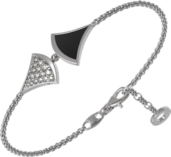 Браслет из белого золота c бриллиантами и ониксом