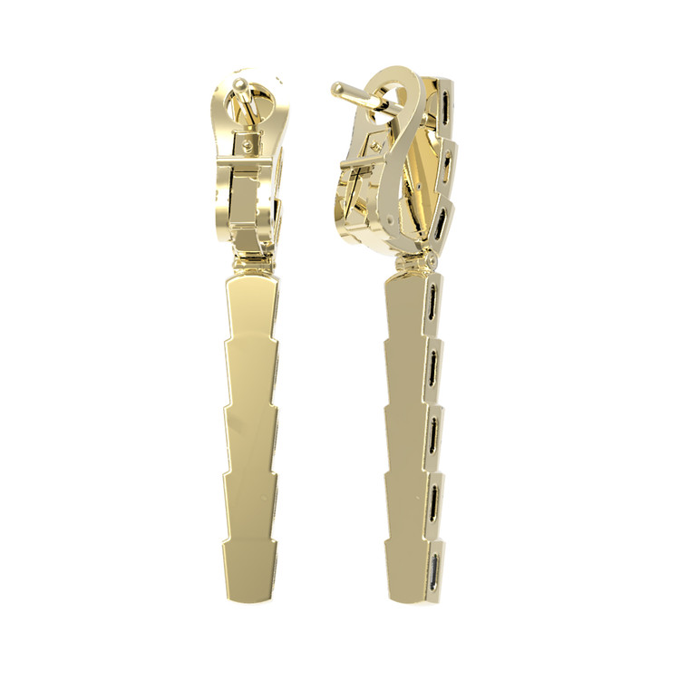 Серьги из лимонного золота c бриллиантами и ониксом