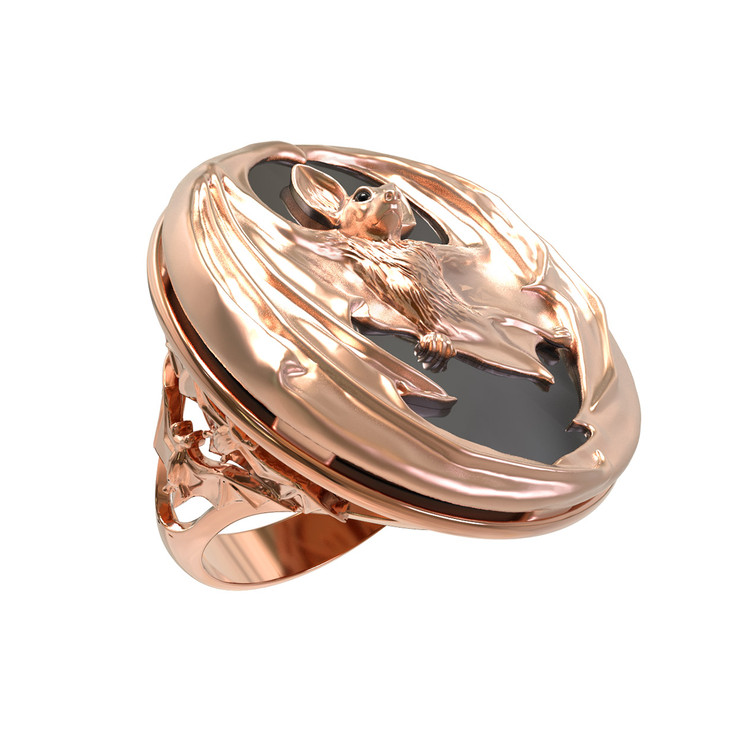 Кольцо из золота c эмаль и ониксом