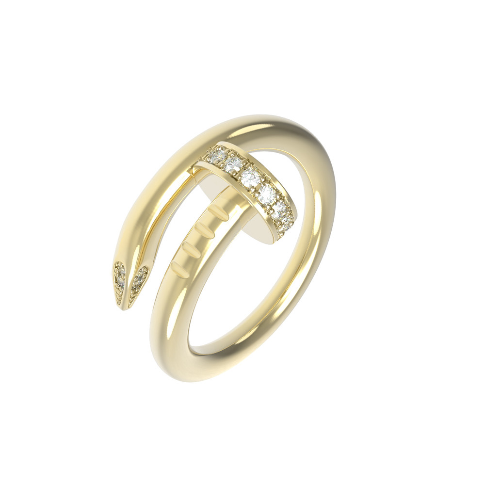 Кольцо из лимонного золота c бриллиантами