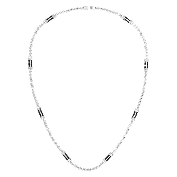Цепь из белого золота c ониксом
