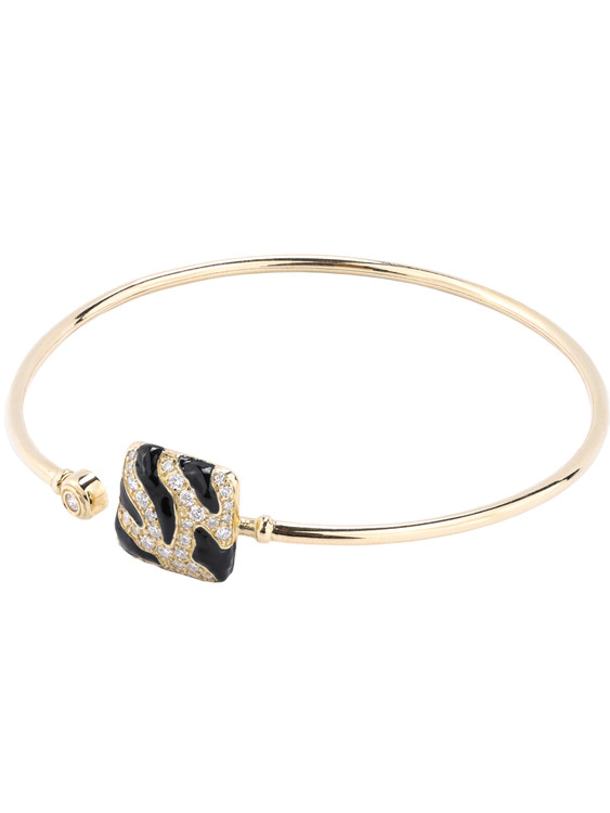 Браслет из лимонного золота c эмаль и бриллиантами